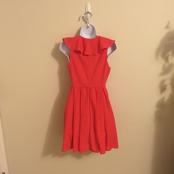 💃Flirty Fun Express Red Ruffle Flutter Dress💃 - Picture 7 of 8